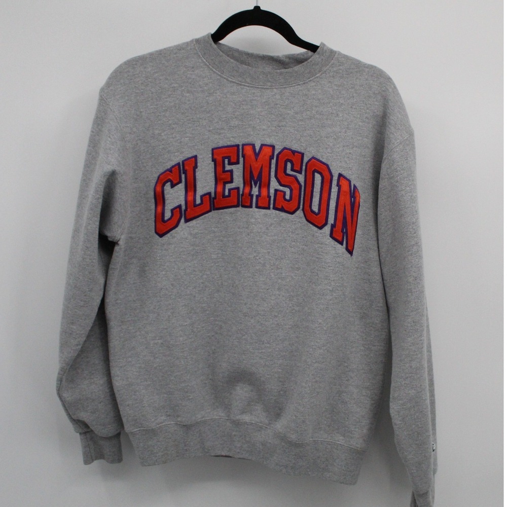 Champion Clemson Tigers Eco Fleece Sweatshirt Mens Medium Gray Crewneck Pullover